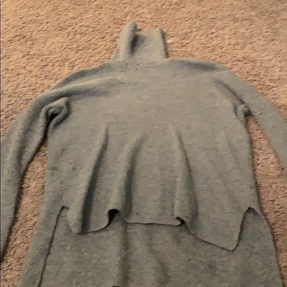High low cowl neck sweater